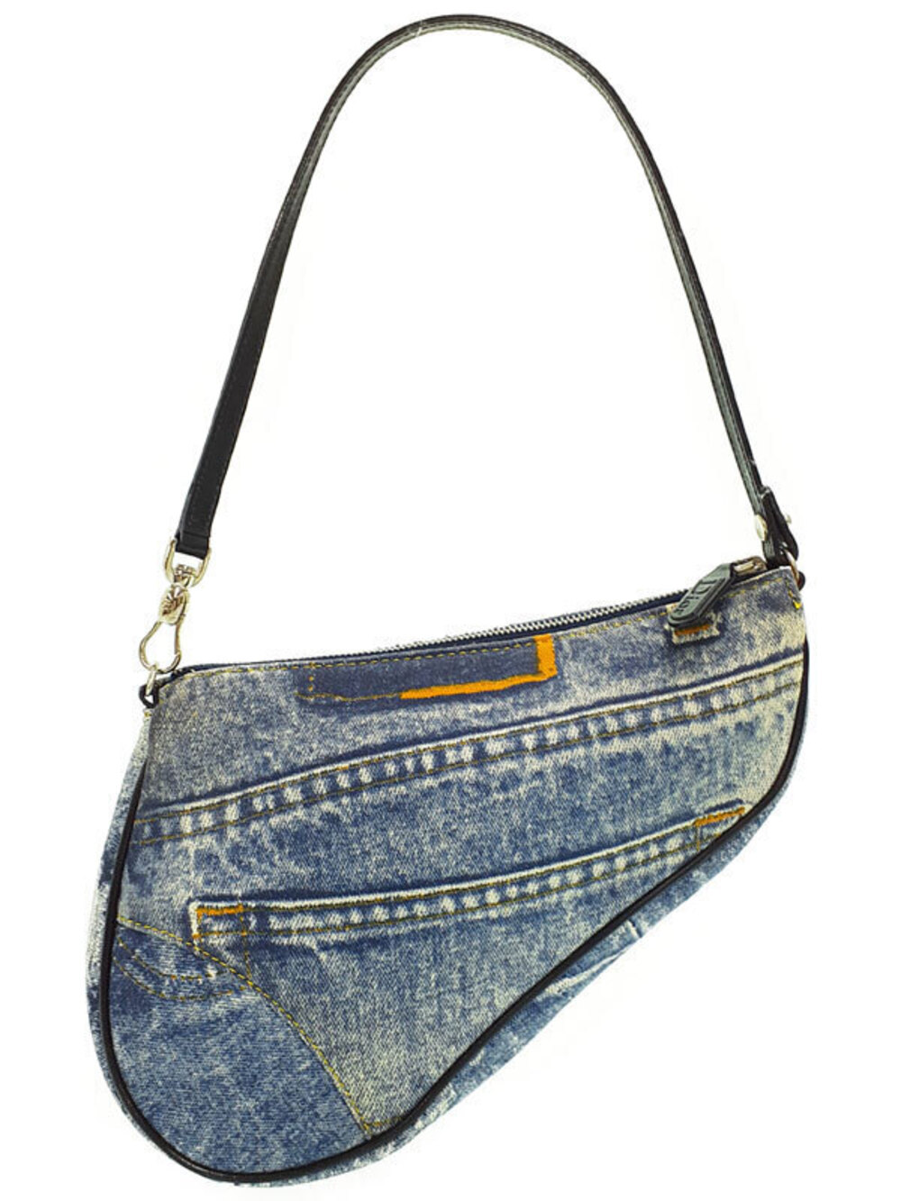 Christian Dior Denim Saddle Pouch Clutch Handbag
